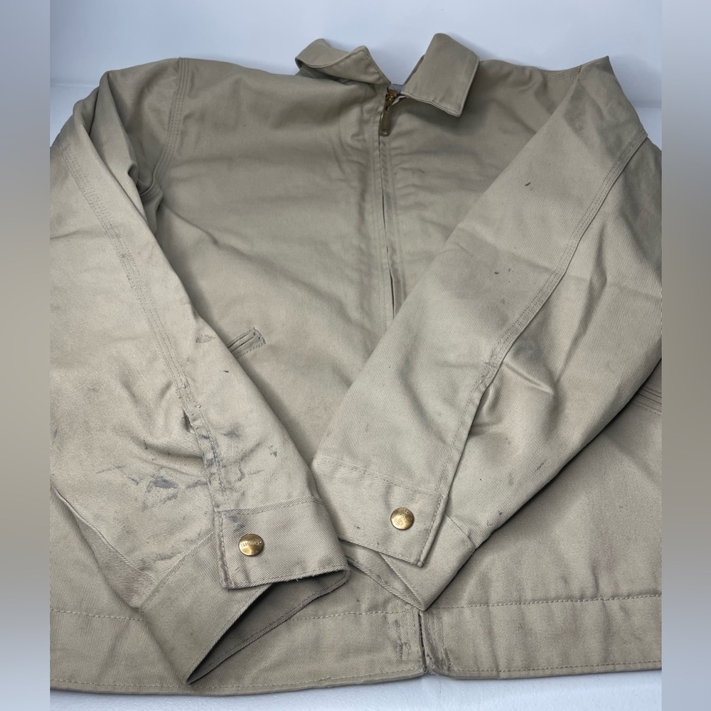 Vintage Carhartt Jacket Size Large Quilted Tan Full Zip Collared. - Picture 6 of 13